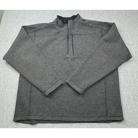 Arbor Wear 1/4 Zip Long Sleeve Pullover Fleece Sweater Men's 2XL Gray Wool Blend